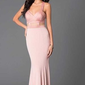 Abbie Vonn Open-Back Pink Prom Dress